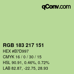 Color code: RGB 183 217 151 | qconv.com