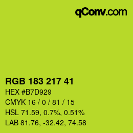 Color code: RGB 183 217 41 | qconv.com