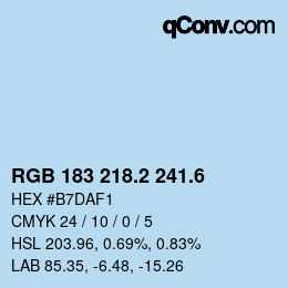 カラーコード: RGB 183 218.2 241.6 | qconv.com