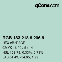 カラーコード: RGB 183 218.6 206.6 | qconv.com
