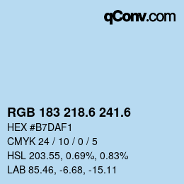 カラーコード: RGB 183 218.6 241.6 | qconv.com