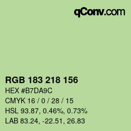カラーコード: RGB 183 218 156 | qconv.com