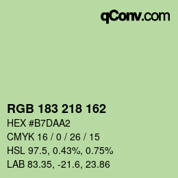 カラーコード: RGB 183 218 162 | qconv.com