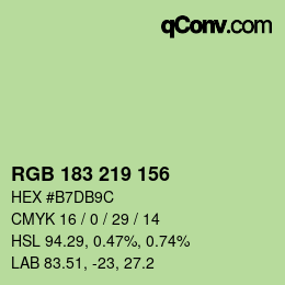 Color code: RGB 183 219 156 | qconv.com