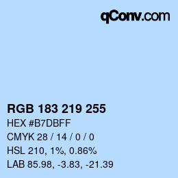 Color code: RGB 183 219 255 | qconv.com