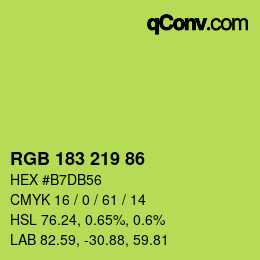 カラーコード: RGB 183 219 86 | qconv.com