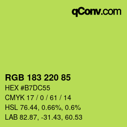 Color code: RGB 183 220 85 | qconv.com