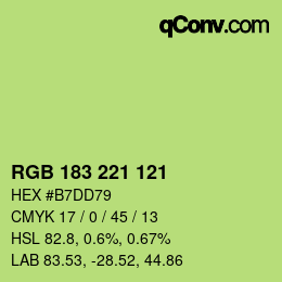 Código de color: RGB 183 221 121 | qconv.com