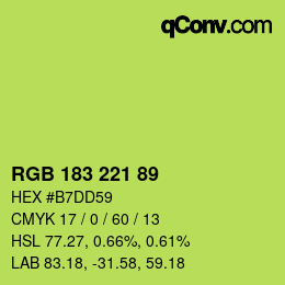 Color code: RGB 183 221 89 | qconv.com