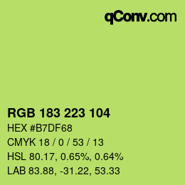 カラーコード: RGB 183 223 104 | qconv.com