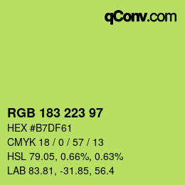 Color code: RGB 183 223 97 | qconv.com