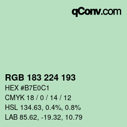 カラーコード: RGB 183 224 193 | qconv.com