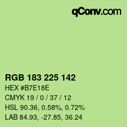 Color code: RGB 183 225 142 | qconv.com