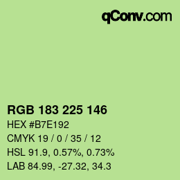Código de color: RGB 183 225 146 | qconv.com