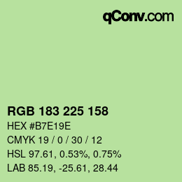 カラーコード: RGB 183 225 158 | qconv.com