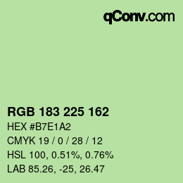 Color code: RGB 183 225 162 | qconv.com