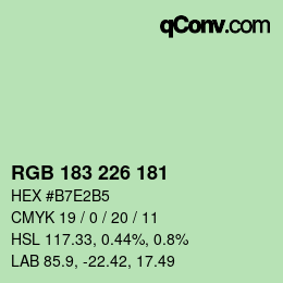 Color code: RGB 183 226 181 | qconv.com