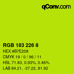 Color code: RGB 183 226 8 | qconv.com