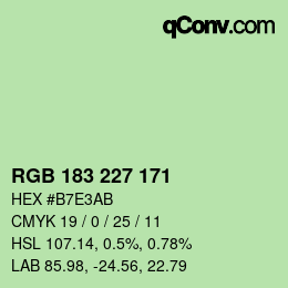 Farbcode: RGB 183 227 171 | qconv.com