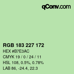 Farbcode: RGB 183 227 172 | qconv.com