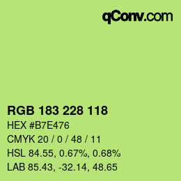 Código de color: RGB 183 228 118 | qconv.com