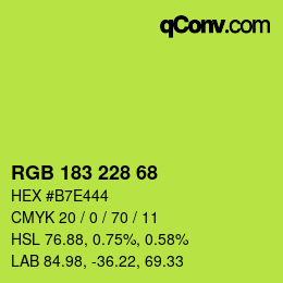 カラーコード: RGB 183 228 68 | qconv.com