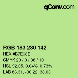 Color code: RGB 183 230 142 | qconv.com