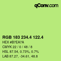 颜色代码: RGB 183 234.4 122.4 | qconv.com