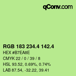カラーコード: RGB 183 234.4 142.4 | qconv.com