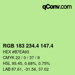 カラーコード: RGB 183 234.4 147.4 | qconv.com