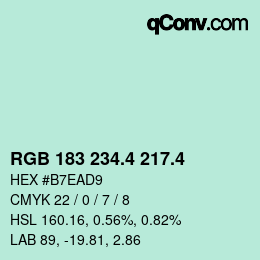 カラーコード: RGB 183 234.4 217.4 | qconv.com