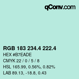 カラーコード: RGB 183 234.4 222.4 | qconv.com