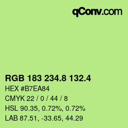 カラーコード: RGB 183 234.8 132.4 | qconv.com