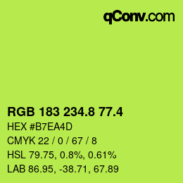 カラーコード: RGB 183 234.8 77.4 | qconv.com