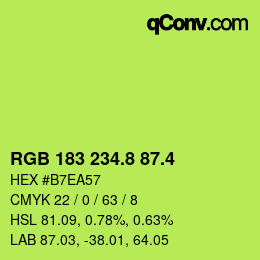 カラーコード: RGB 183 234.8 87.4 | qconv.com