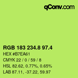 カラーコード: RGB 183 234.8 97.4 | qconv.com