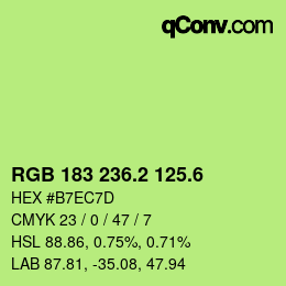 カラーコード: RGB 183 236.2 125.6 | qconv.com