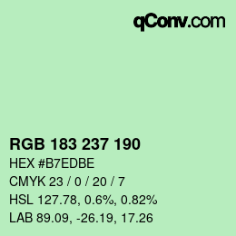 Color code: RGB 183 237 190 | qconv.com