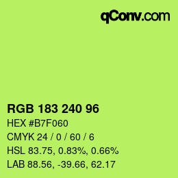 Color code: RGB 183 240 96 | qconv.com