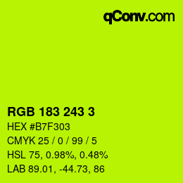 Color code: RGB 183 243 3 | qconv.com