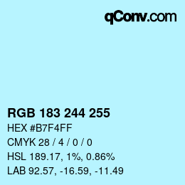 Color code: RGB 183 244 255 | qconv.com