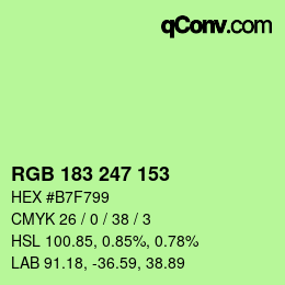 カラーコード: RGB 183 247 153 | qconv.com
