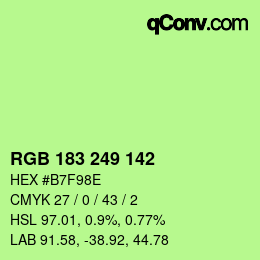 Color code: RGB 183 249 142 | qconv.com