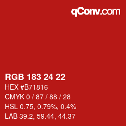 Color code: RGB 183 24 22 | qconv.com