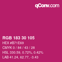Color code: RGB 183 30 105 | qconv.com