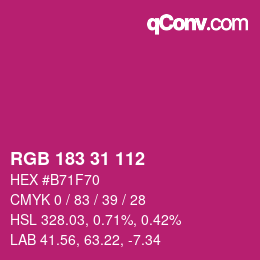 Color code: RGB 183 31 112 | qconv.com