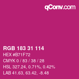 Color code: RGB 183 31 114 | qconv.com