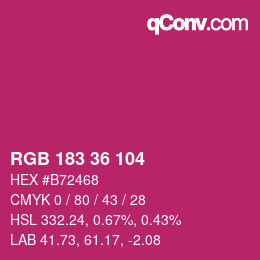 カラーコード: RGB 183 36 104 | qconv.com