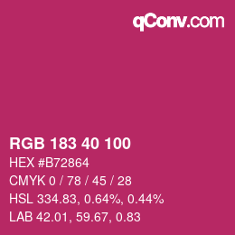 Color code: RGB 183 40 100 | qconv.com