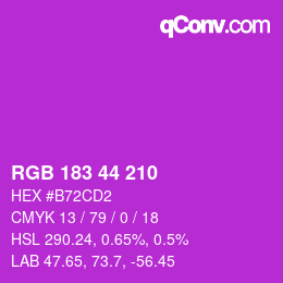 Farbcode: RGB 183 44 210 | qconv.com